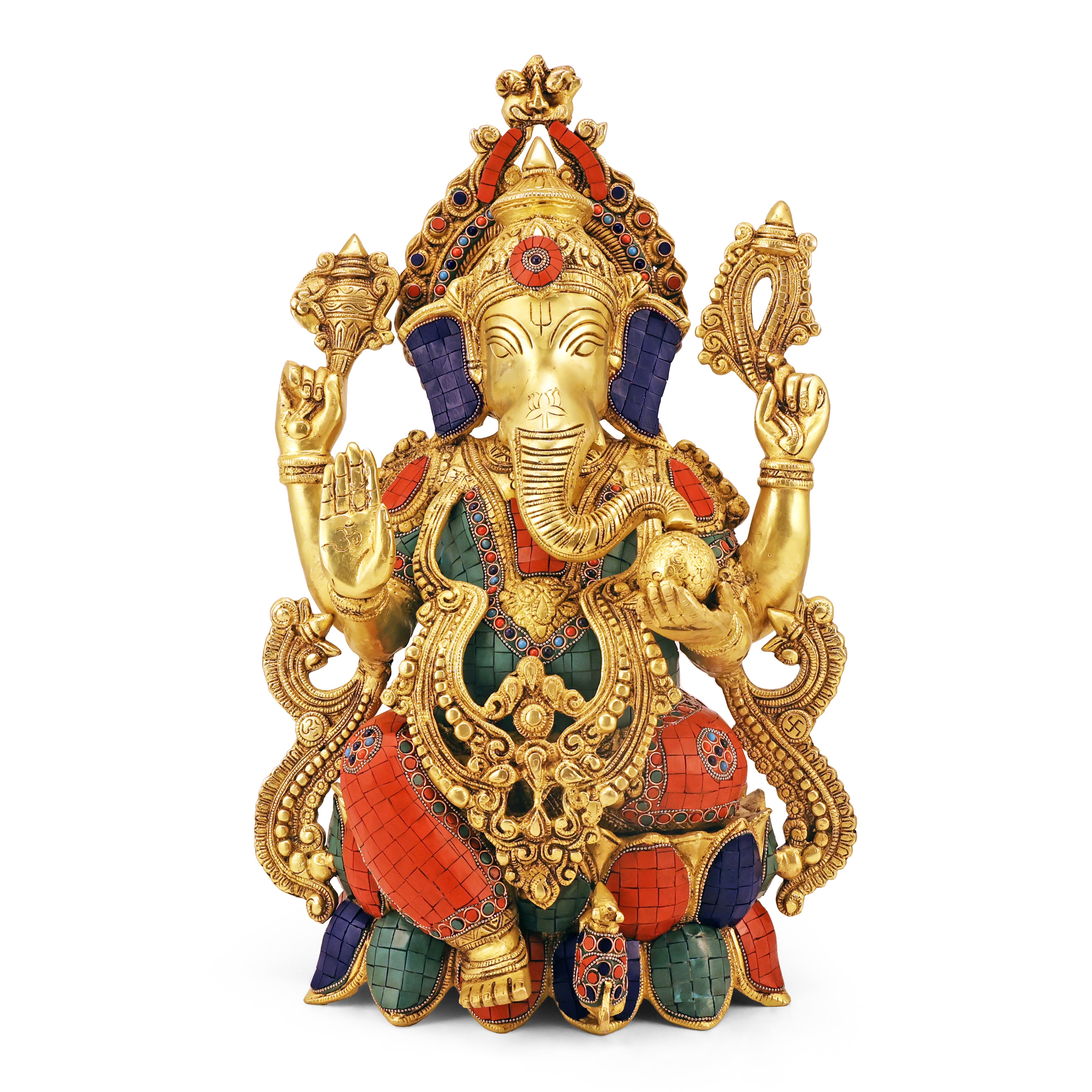 SIPRIJA- Multicolor Ganesh Ji + Matki Crystal Diya