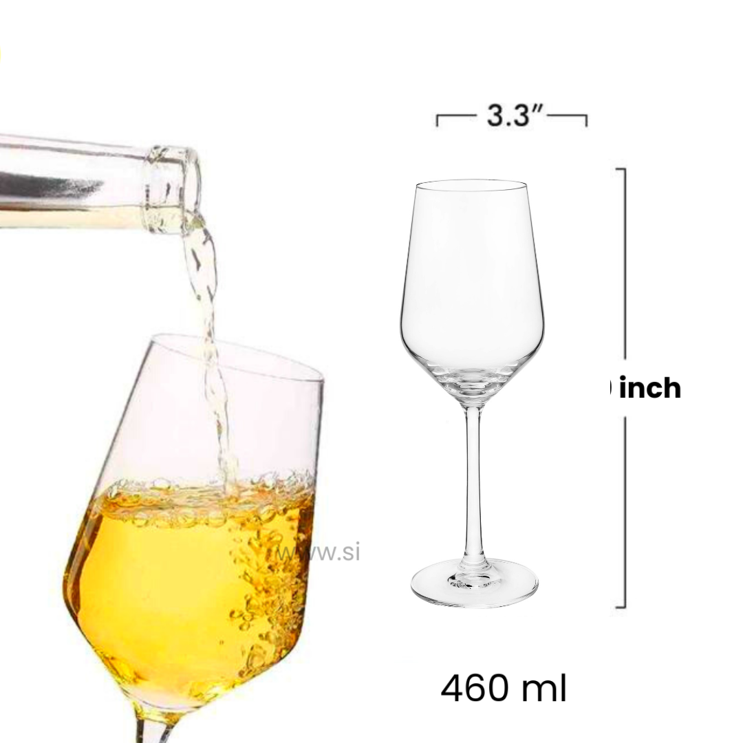 SIPRIJA Classic Crystal Wine Glasses |  Set of 6 (460 ml)