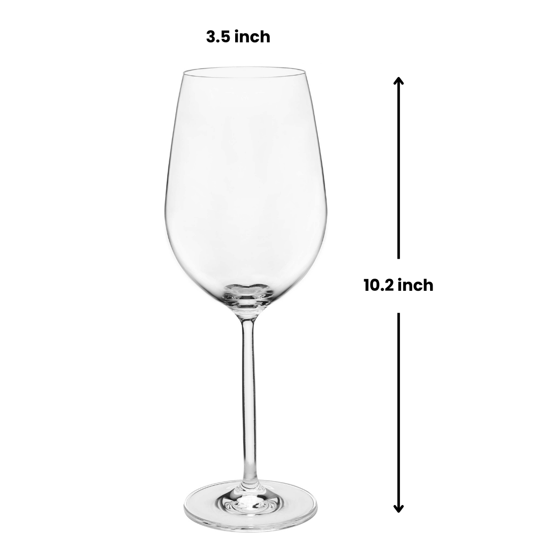 SIPRIJA- Classic Crystal Long Stem Wine Glass | Glass Set of 6 (750 ml)