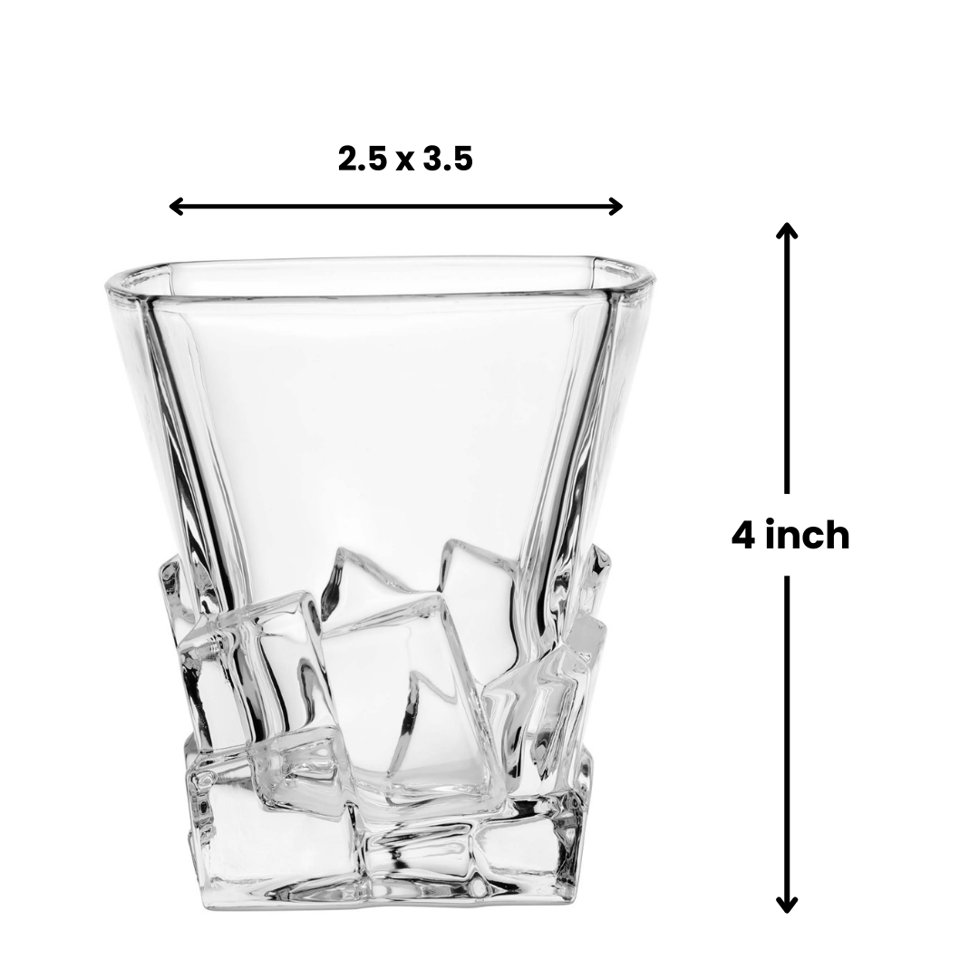 SIPRIJA - Crystal Stemless Martini Glasses | Glass Set of 6 (360 ml)