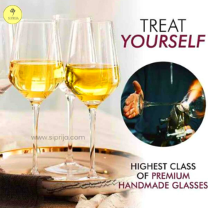 SIPRIJA Classic Crystal Wine Glasses |  Set of 6 (460 ml)