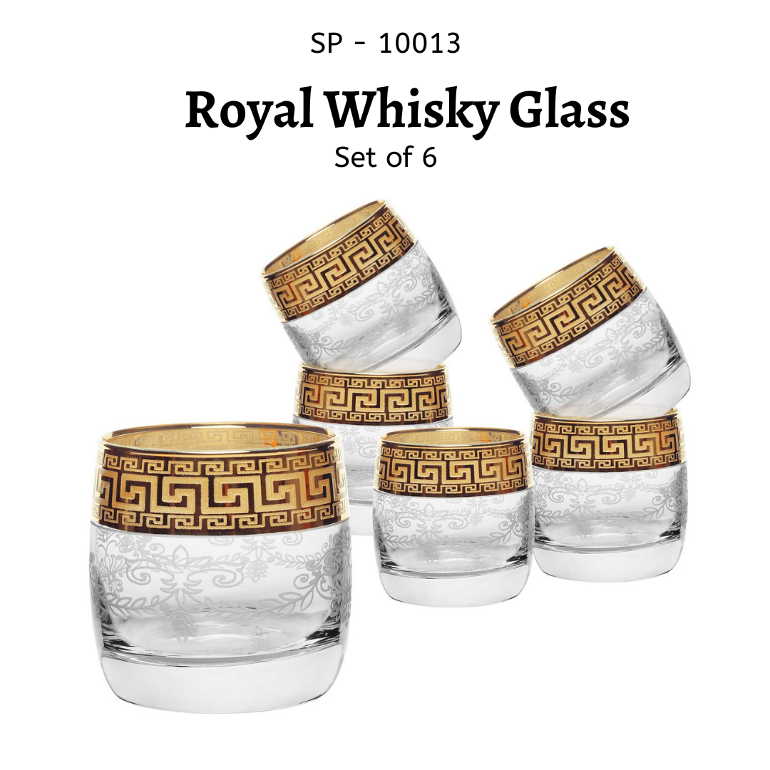 SIPRIJA - Royal Whisky Glass | Set of 6 (310 ml)