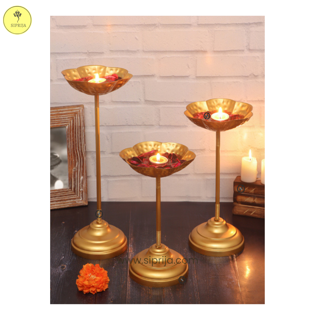 SIPRIJA-Taj Bowl Hammered Candle Stand