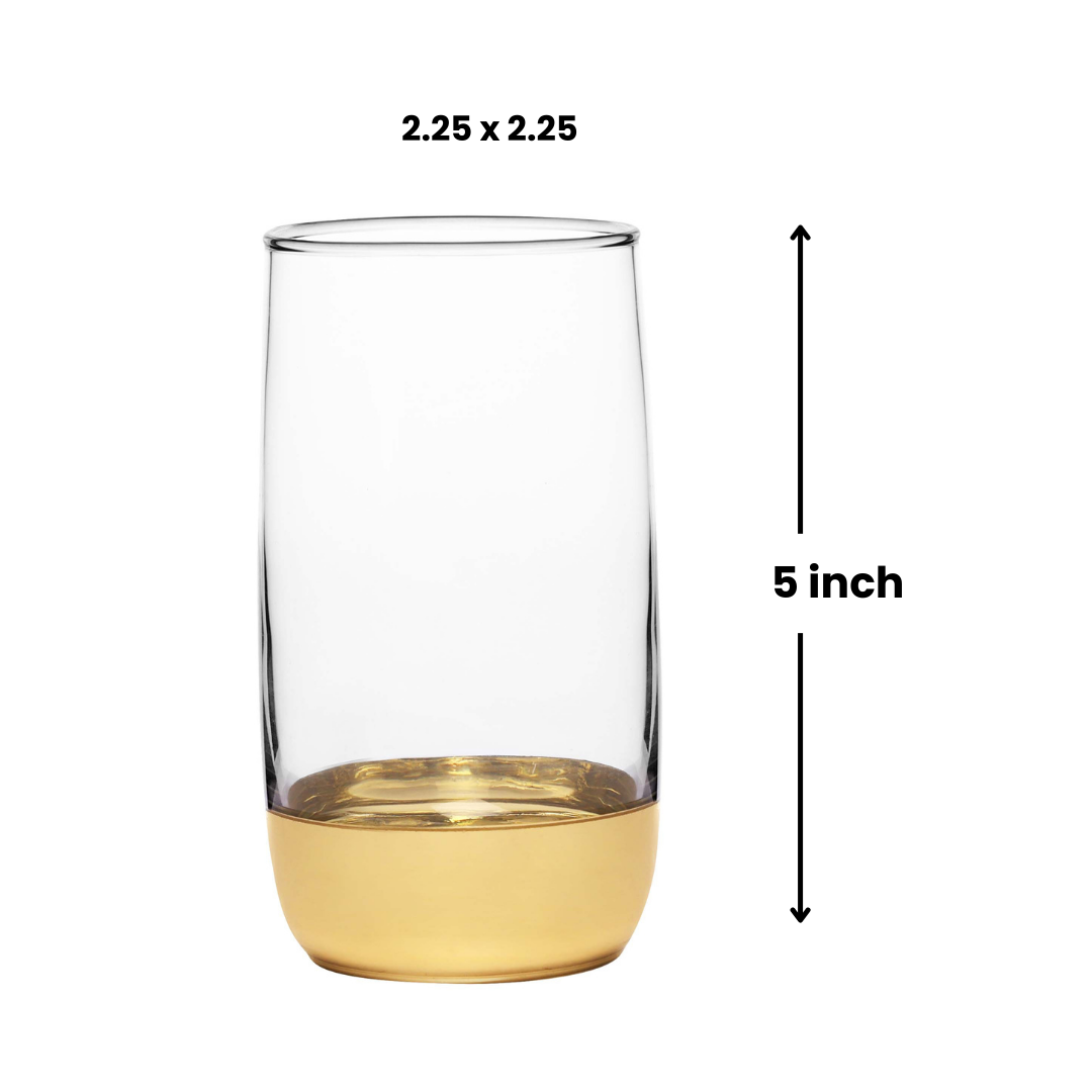 SIPRIJA - Crystal Water Glass – Gold Base (SET OF 6)