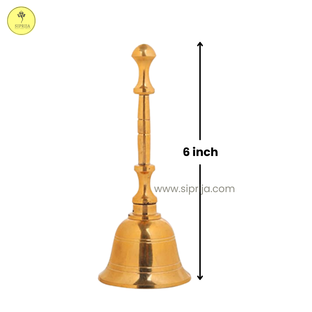 SIPRIJA - Brass Pooja Bell (6 Inches)