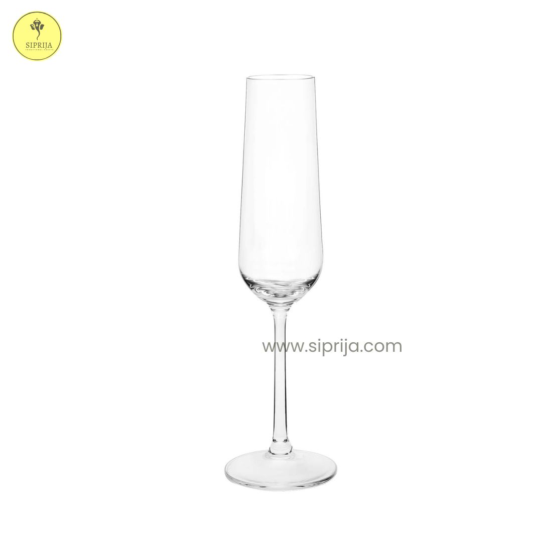 SIPRIJA - Crystal Classic Champagne Flutes | Party Glasses | Glass Set of 6 (250 ML)