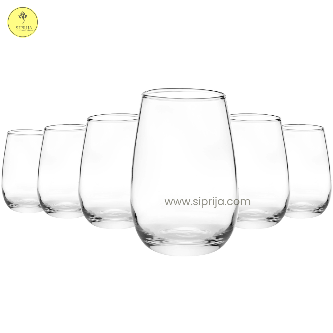 SIPRIJA- STEMLESS RED Wine Glass  Set of 6 (540 ml)