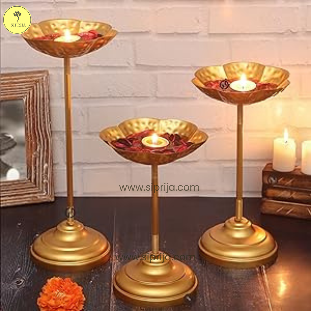 SIPRIJA-Taj Bowl Hammered Candle Stand