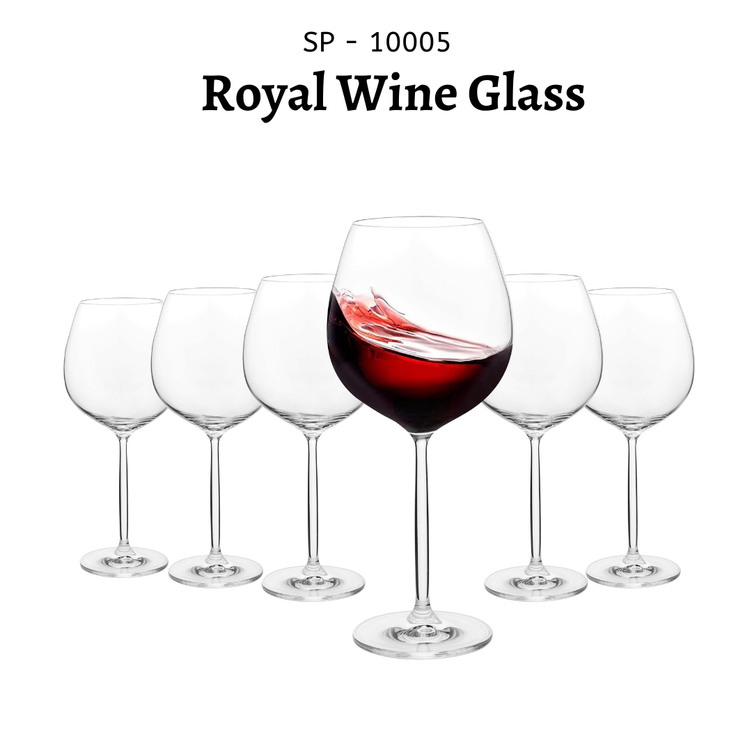 SIPRIJA-CRYSTAL ELLIPTIC WINE GLASSES (SET OF 6)