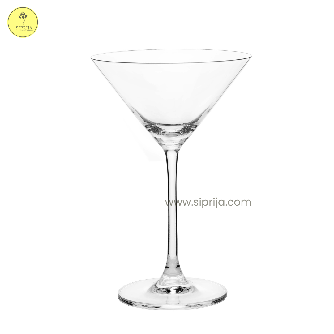 SIPRIJA Crystal Martini Glasses |Glass Set of 6 (230 ml)