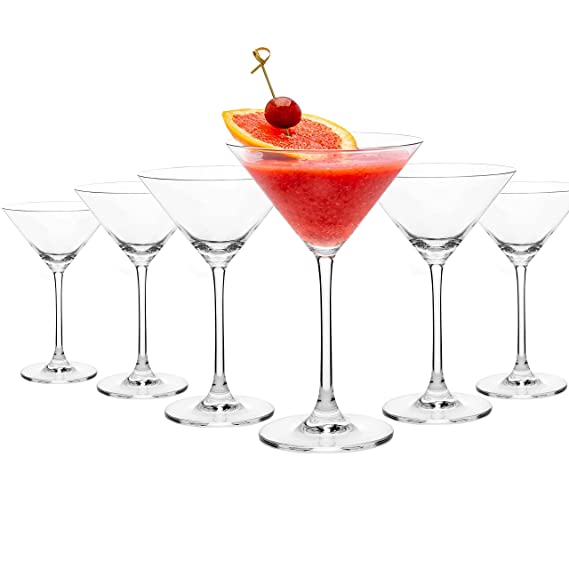 SIPRIJA Crystal Martini Glasses |Glass Set of 6 (230 ml)