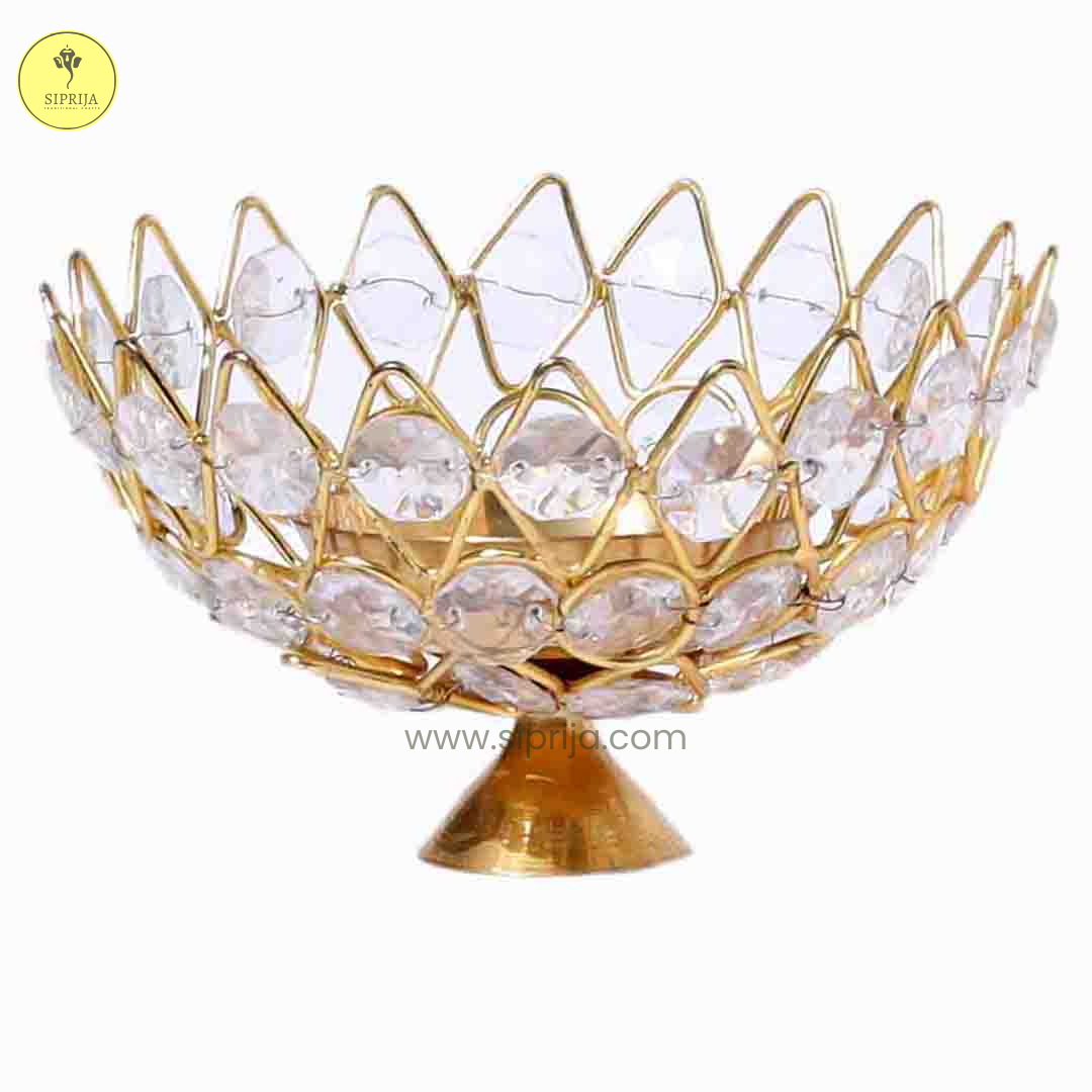 SIPRIJA- Crystal Diya(3Inch) ( Set of 5 )