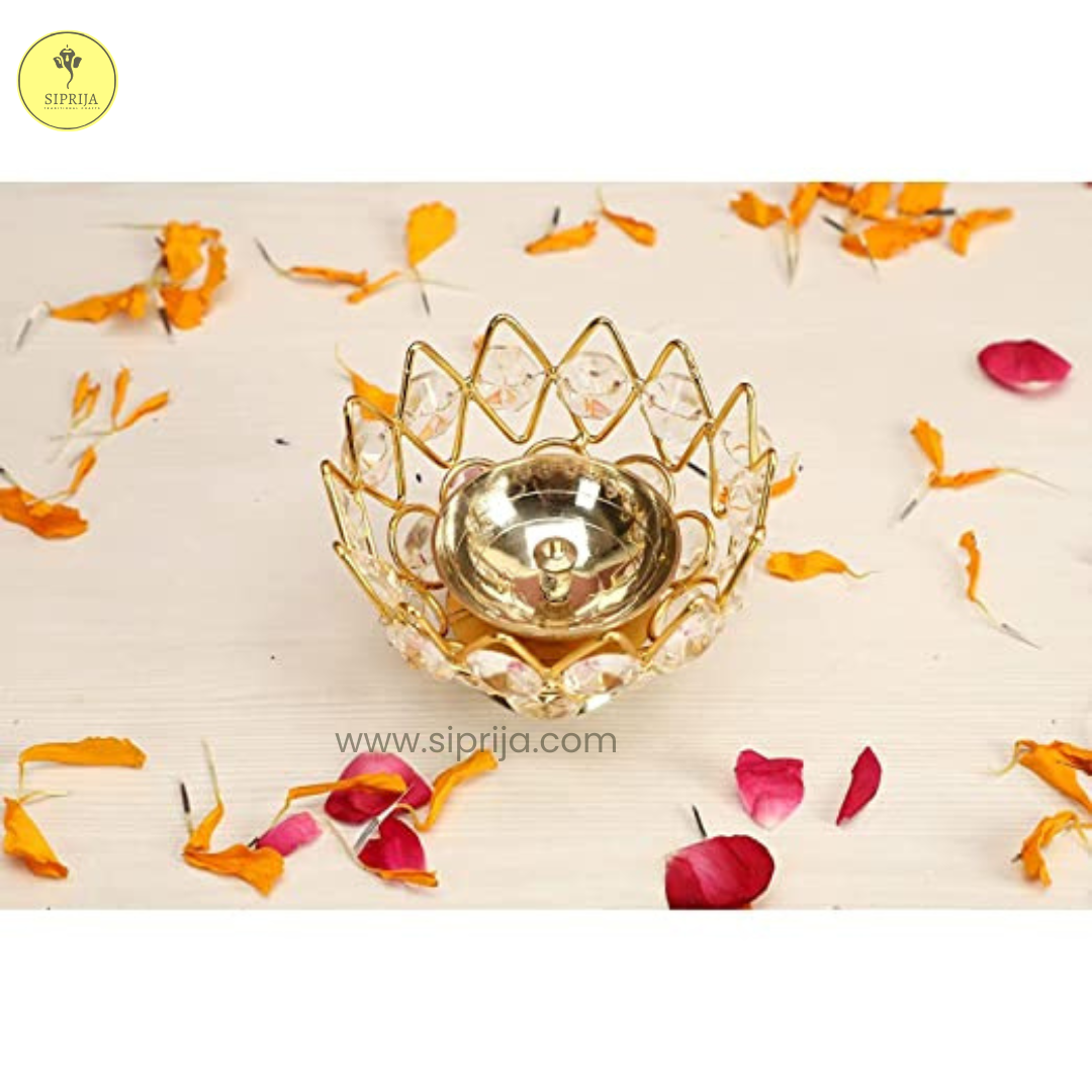 SIPRIJA- Crystal Diya(3Inch) ( Set of 5 )