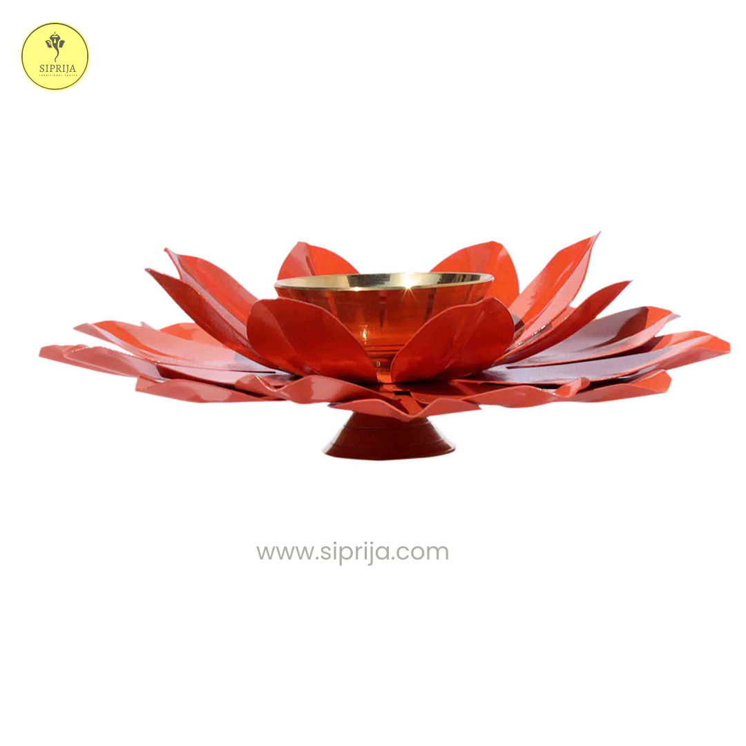 SIPRIJA - Lotus Diya Orange (6Inch)