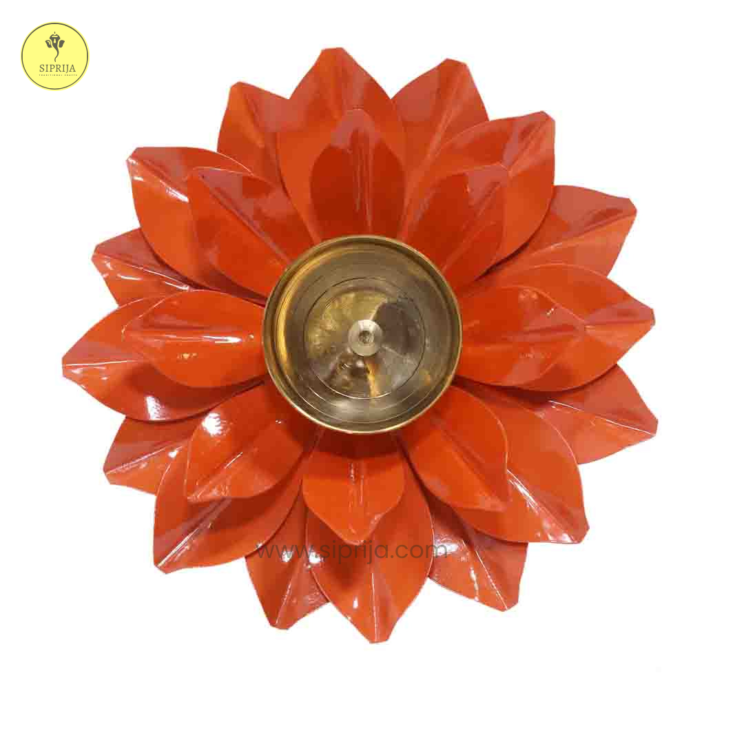 SIPRIJA - Lotus Diya Orange (6Inch)