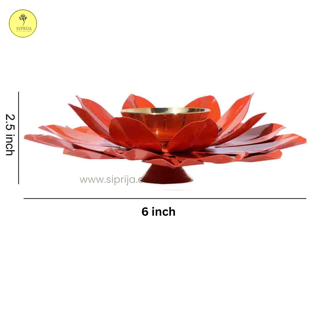 SIPRIJA - Lotus Diya Orange (6Inch)