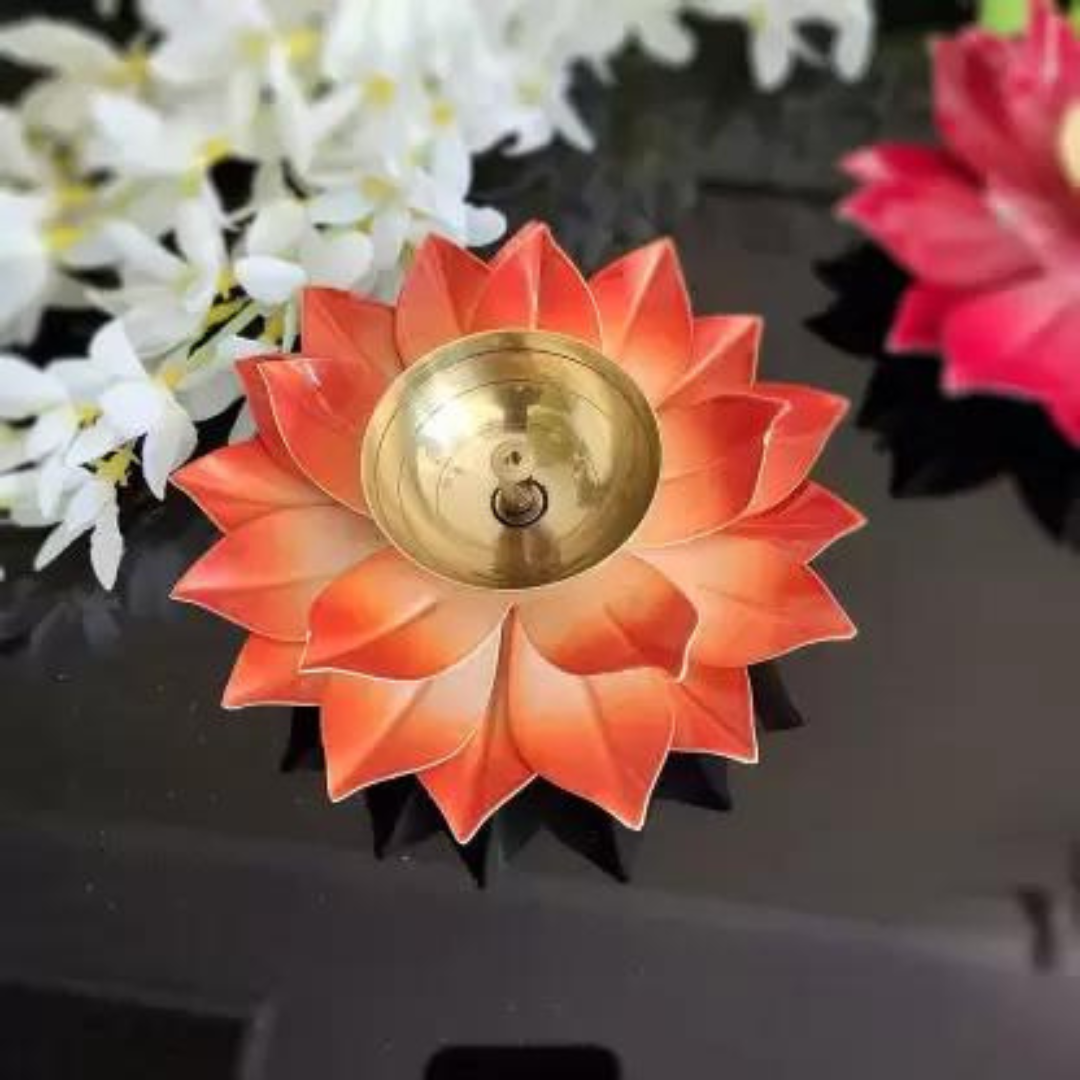 SIPRIJA - Lotus Diya Orange (6Inch)