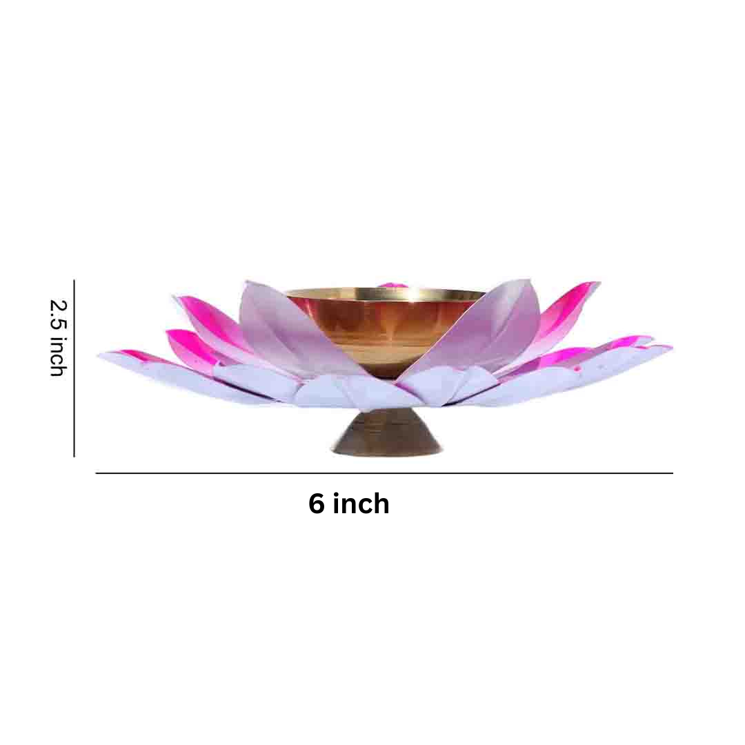 SIPRIJA - Pink Lotus Diya 6Inch (Set Of 2)