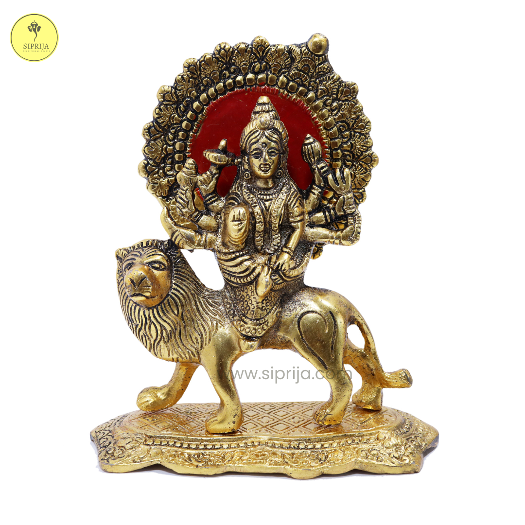 Siprija-Durga Maa Idol/Murti (Brass Gold 20cm)