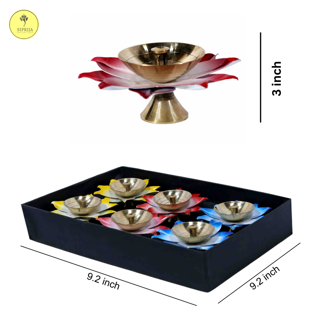 SIPRIJA- Lotus Diya(3Inch)(Set of 6)