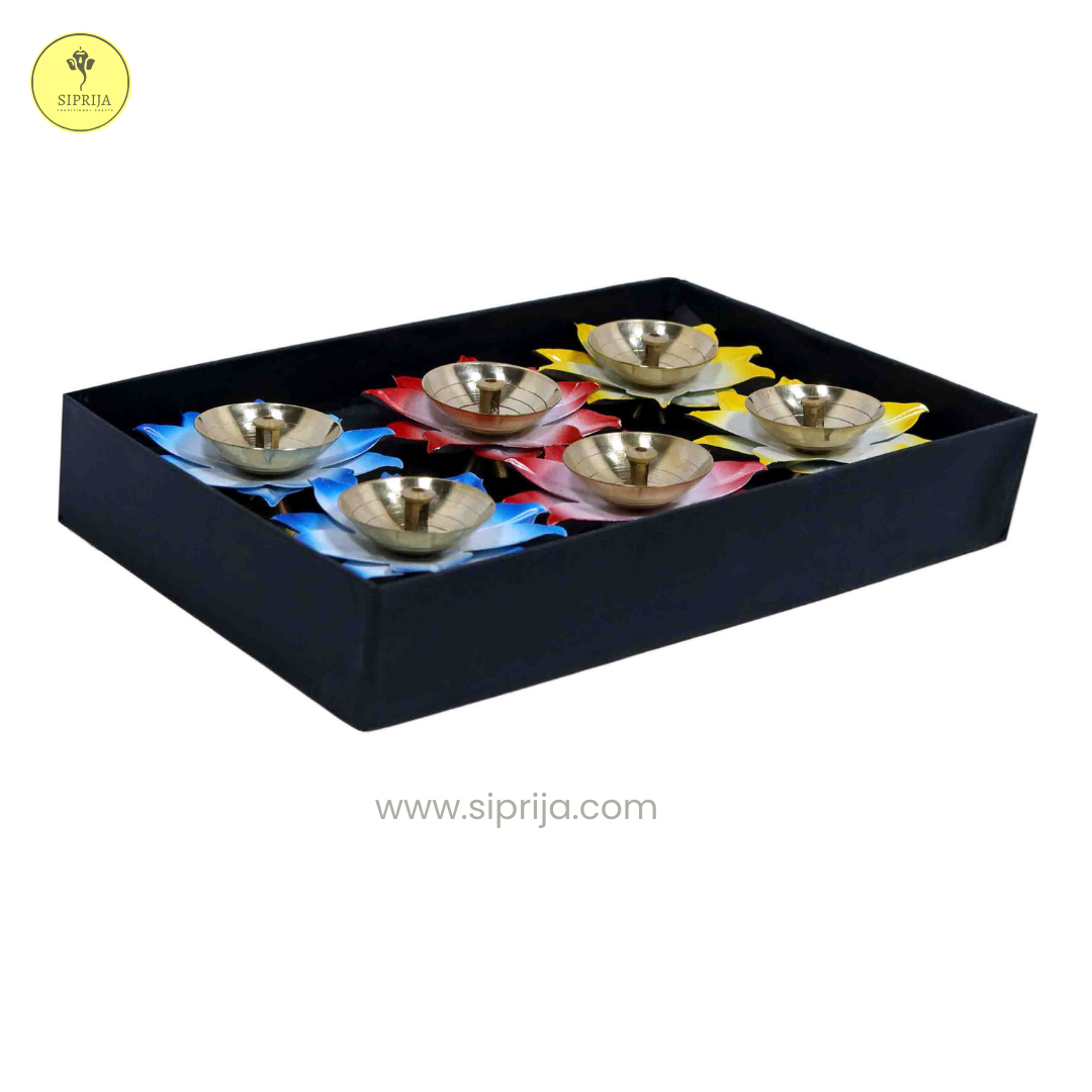 SIPRIJA- Lotus Diya(3Inch)(Set of 6)